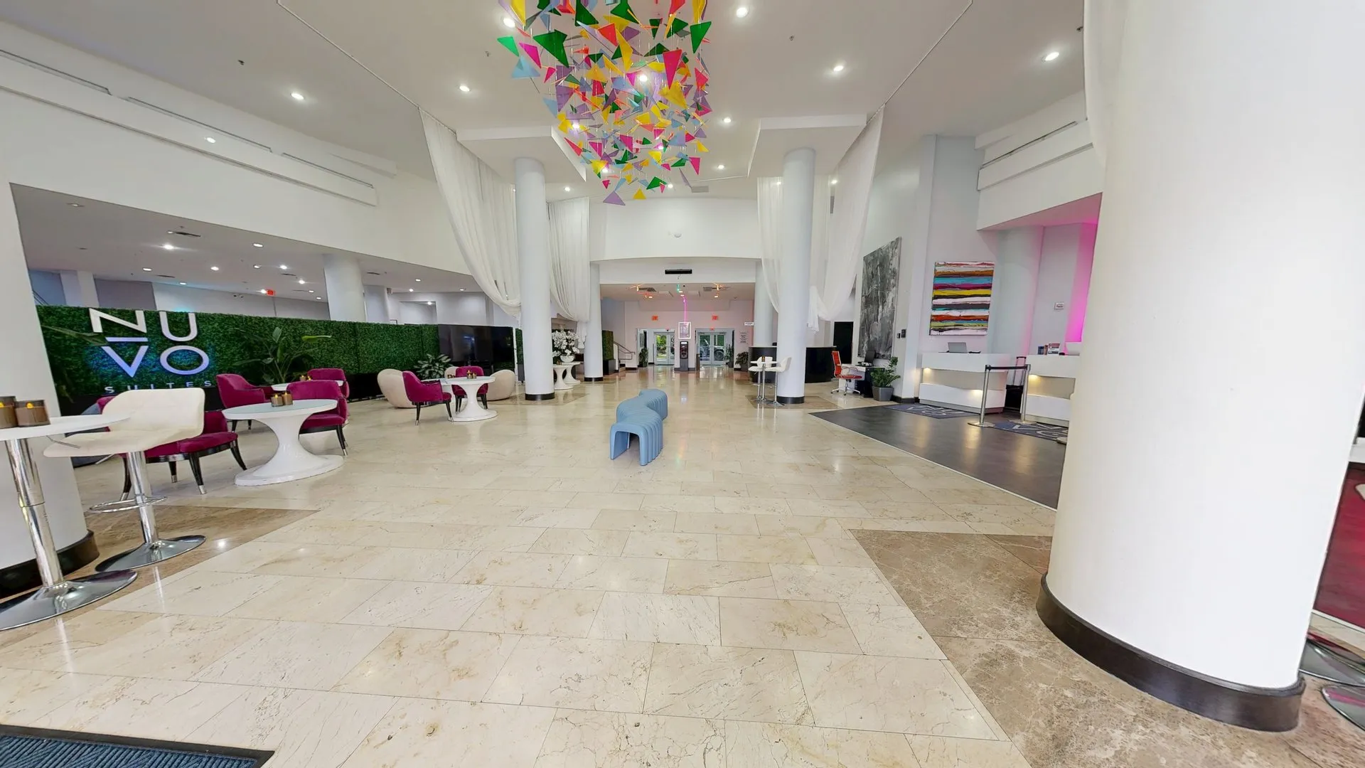 Hotel lobby captured as a 3D virtual tour