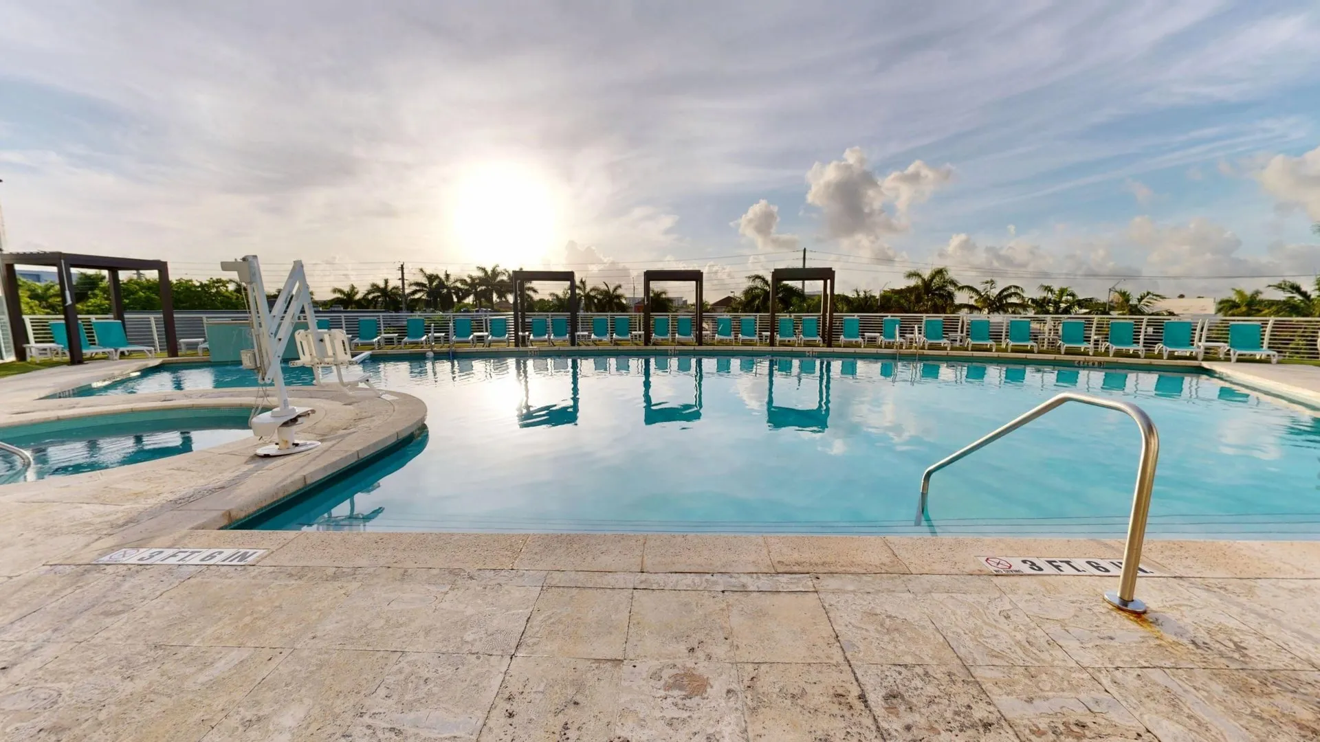 Hotel pool area captured as a 3D virtual tour