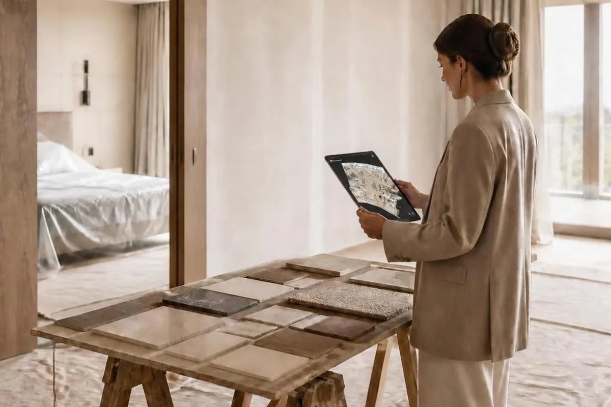 Renovation and development: Architects work from the property exactly as it stands